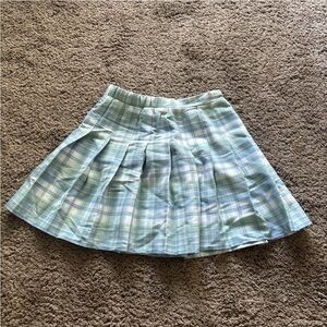 Rewind Blue and Green Plaid A-Line Skirt